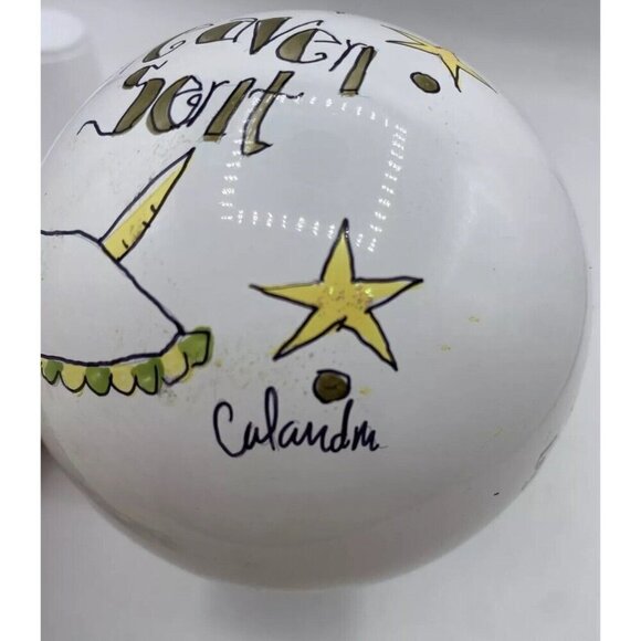 Cute As A Button Glass Christmas Ornament Signed Heaven Sent New Baby 4 Inch - Picture 15 of 16